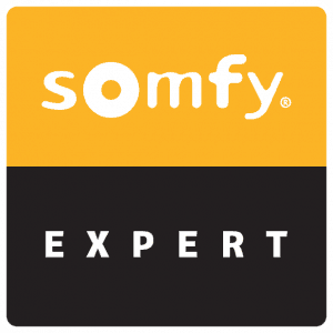 A logo saying "Somfy Expert" - for SOM Blinds