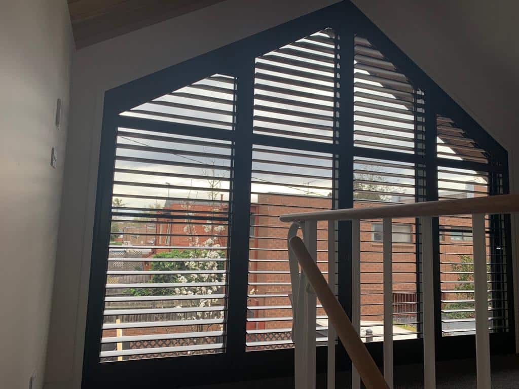 Plantation Shutters in Angled window
