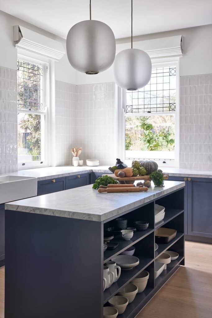 Automated blinds fitted to the kitchen area for a smart home build