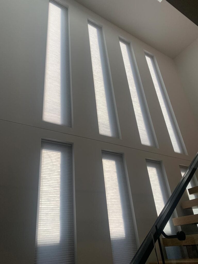 A close up of honeycomb cellular blinds in Melbourne, Australia